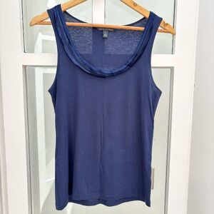 Banana Republic Ribbon Detail Navy Tank